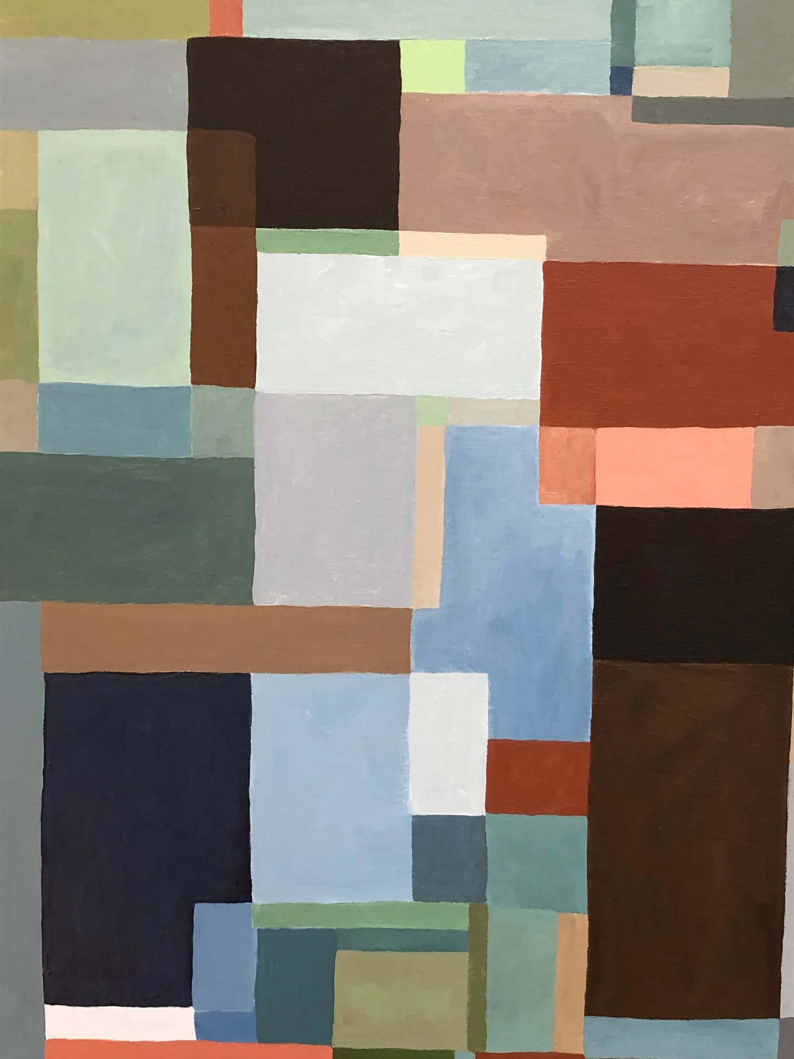 Abstract Painting With Overlapping Rectangles and Squares - 8
