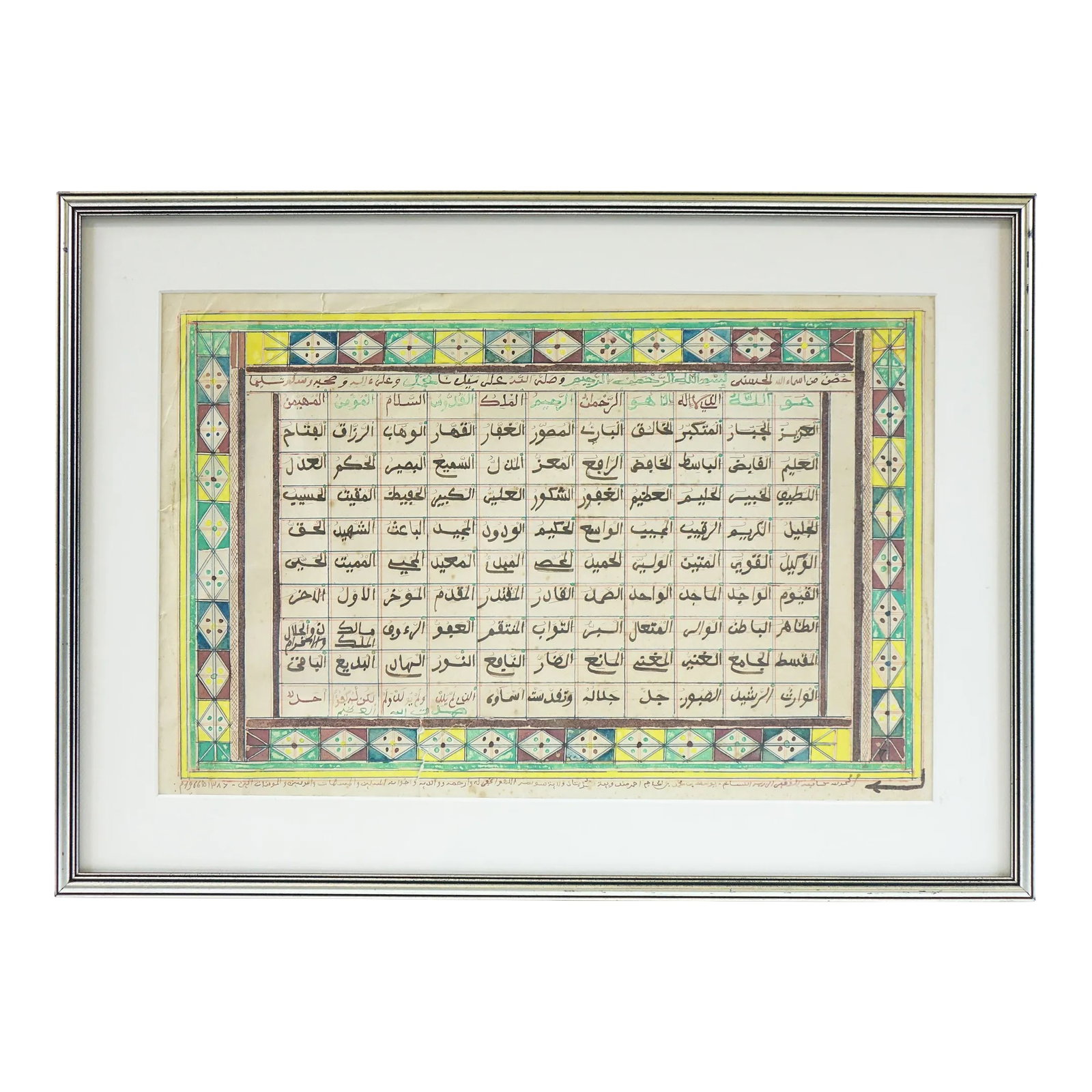 Vintage Persian Inscription on Paper, Original Watercolor: Antique Persian Inscription on Paper, Original Watercolor Condition: Alterations: Original Condition Unaltered Imperfections: Some Imperfections Condition Notes: Good Overall Condition Origin: