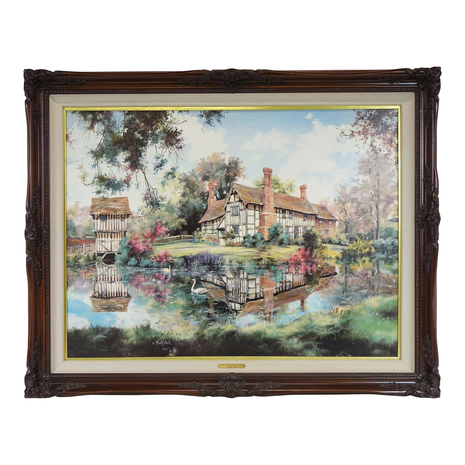 Early 20th Century Lower Brockhampton Manor, Large Signed Print, Framed: Lower Brockhampton Manor, Large Signed Print of original Oil on Canvas by artist Condition: Alterations: Original Condition Unaltered Imperfections: Some Imperfections Condition Notes: Good Overall