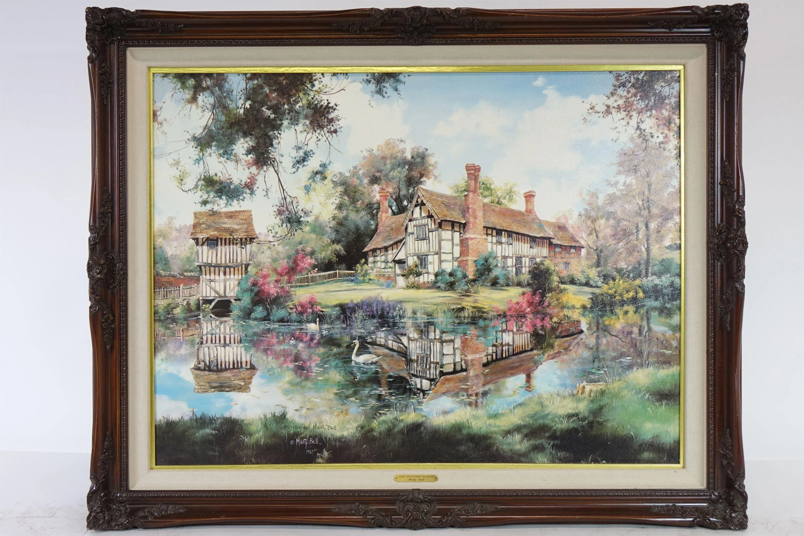 Early 20th Century Lower Brockhampton Manor, Large Signed Print, Framed - 8