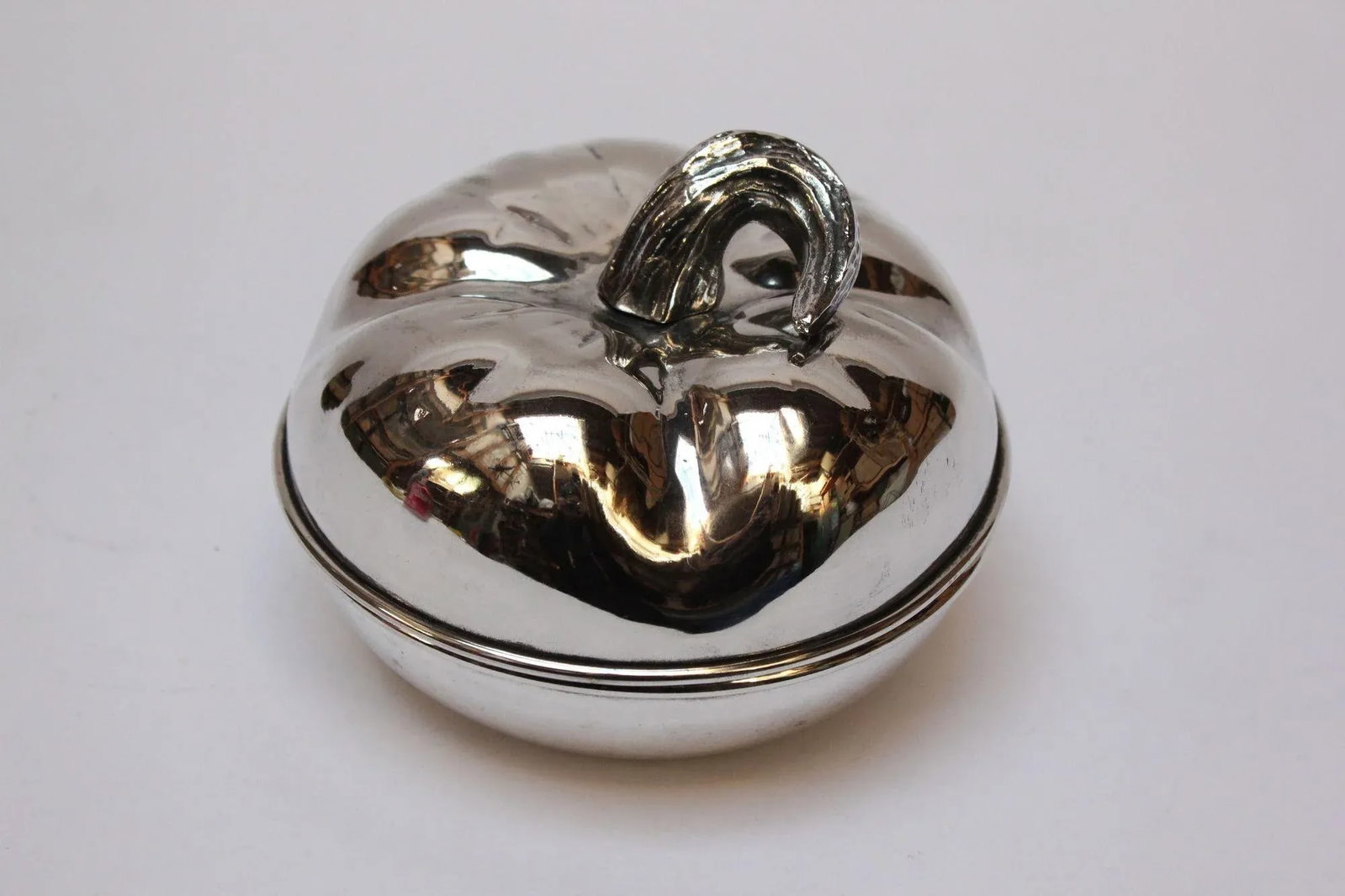 Vintage Italian Silver-Plated "Pumpkin" Lidded Serving/Candy Dish - 2
