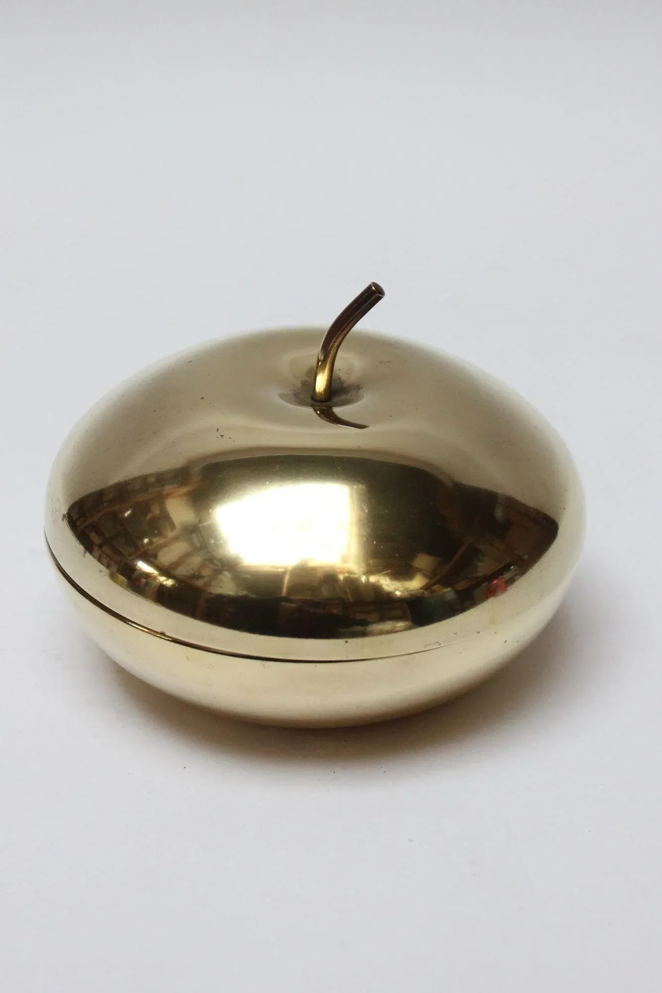 Mid-Century Italian Modern Mpi Brass "Apple" Lidded Serving/Candy Dish - 13