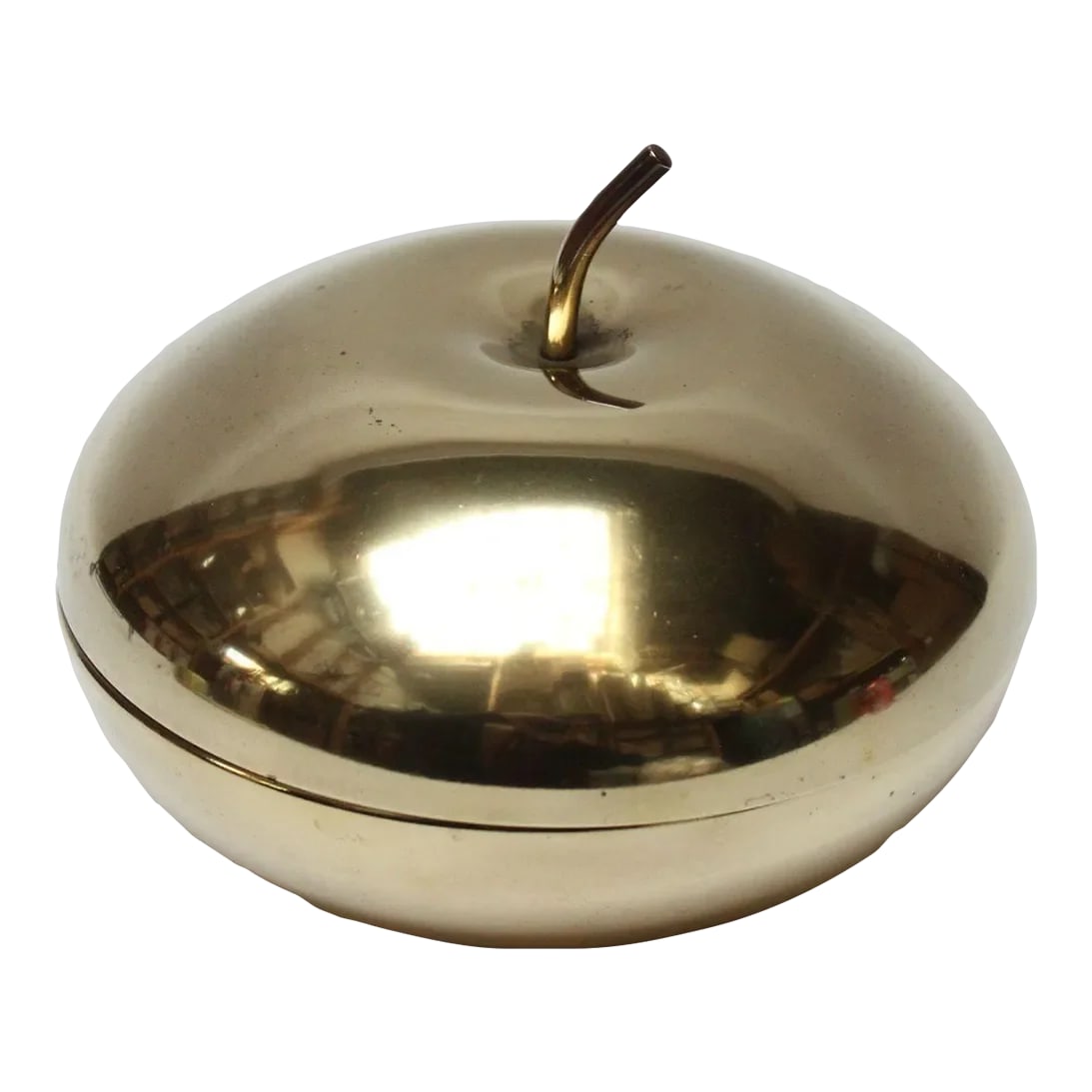 Mid-Century Italian Modern Mpi Brass "Apple" Lidded Serving/Candy Dish: Mid-Century Italian Modern brass snack/candy/serving dish with lidded top formed to resemble an apple. This is a shorter, uninsulated version of fruit and vegetable-formed ice buckets made in Italy an