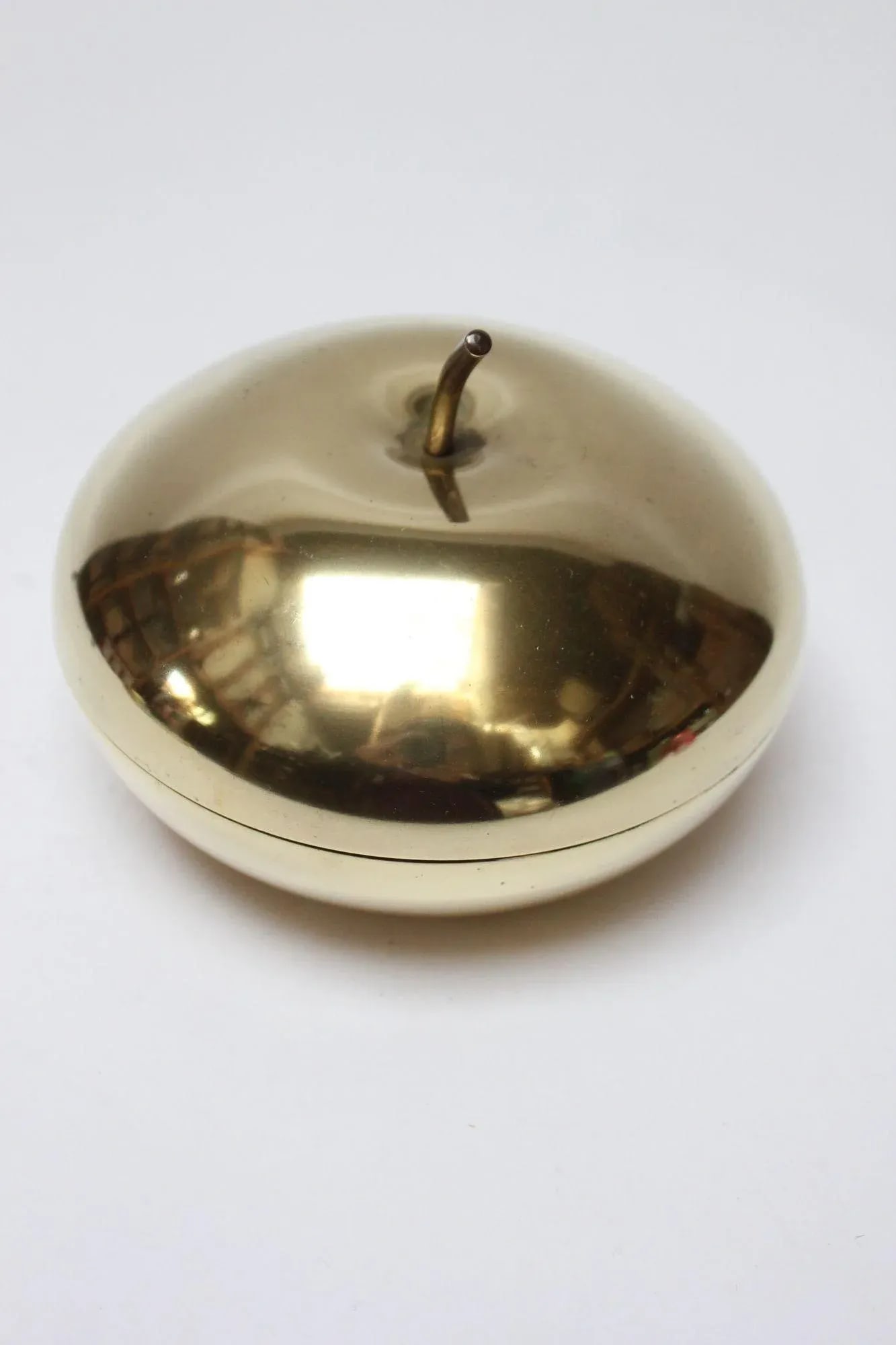 Mid-Century Italian Modern Mpi Brass "Apple" Lidded Serving/Candy Dish - 3