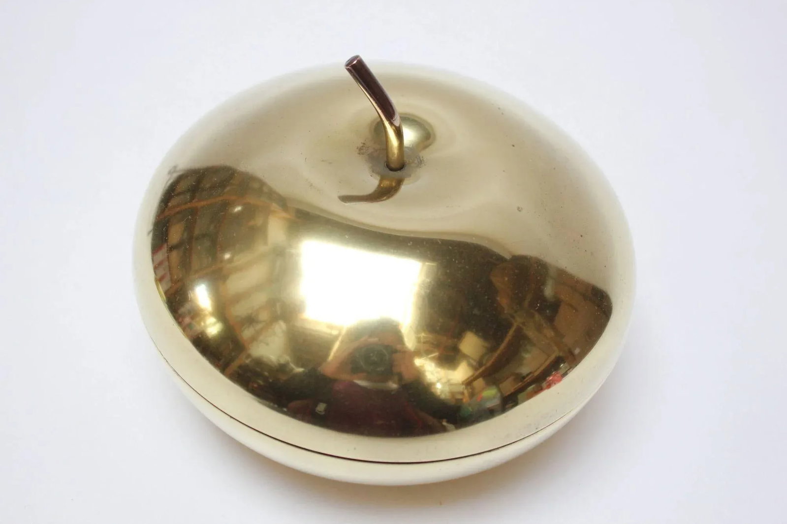 Mid-Century Italian Modern Mpi Brass "Apple" Lidded Serving/Candy Dish - 5