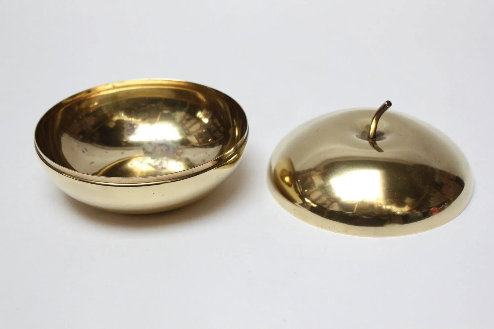 Mid-Century Italian Modern Mpi Brass "Apple" Lidded Serving/Candy Dish - 6