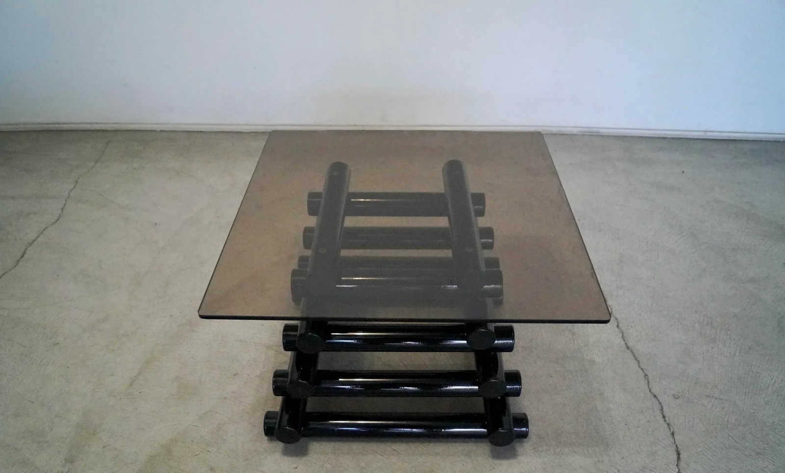1980's Postmodern Stacked Tubular Metal Side Table - 10