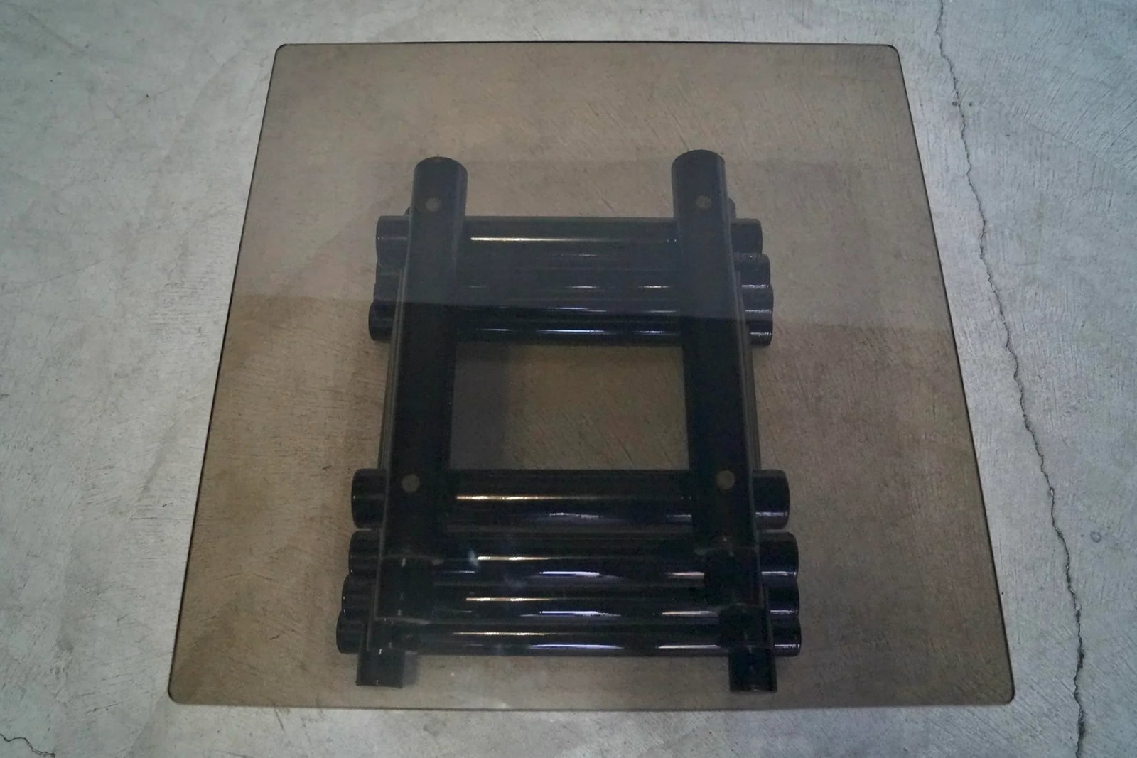 1980's Postmodern Stacked Tubular Metal Side Table - 11