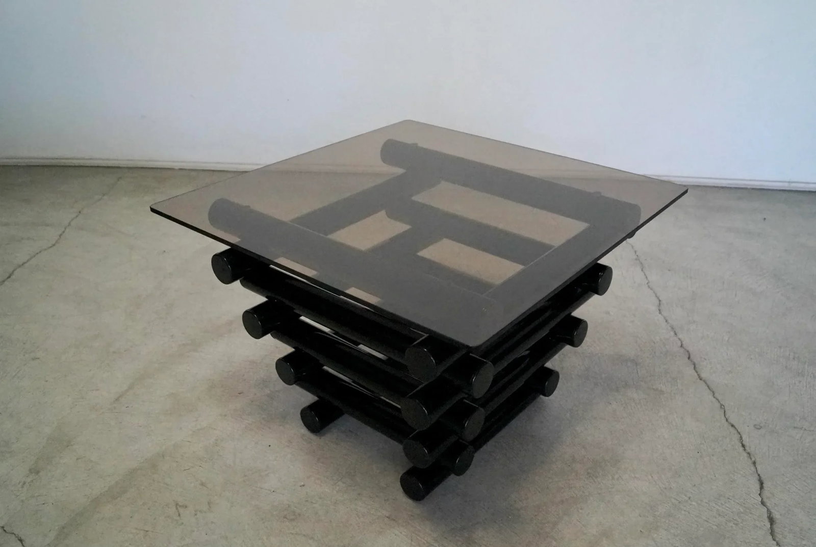 1980's Postmodern Stacked Tubular Metal Side Table - 5