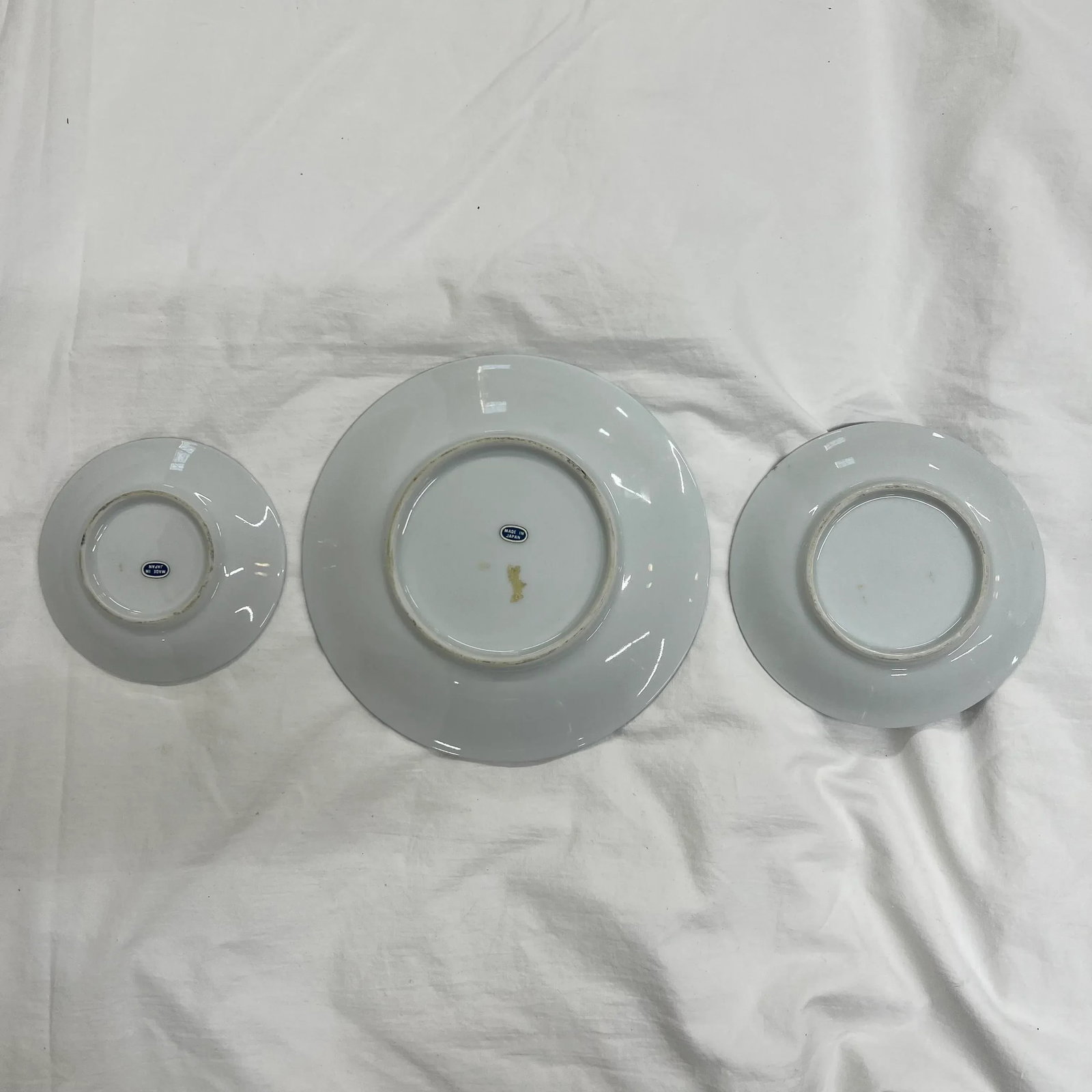 Vintage Japanese Hirado Porcelain Karako Boys Chasing Butterflies Plates- Set of 3 - 3