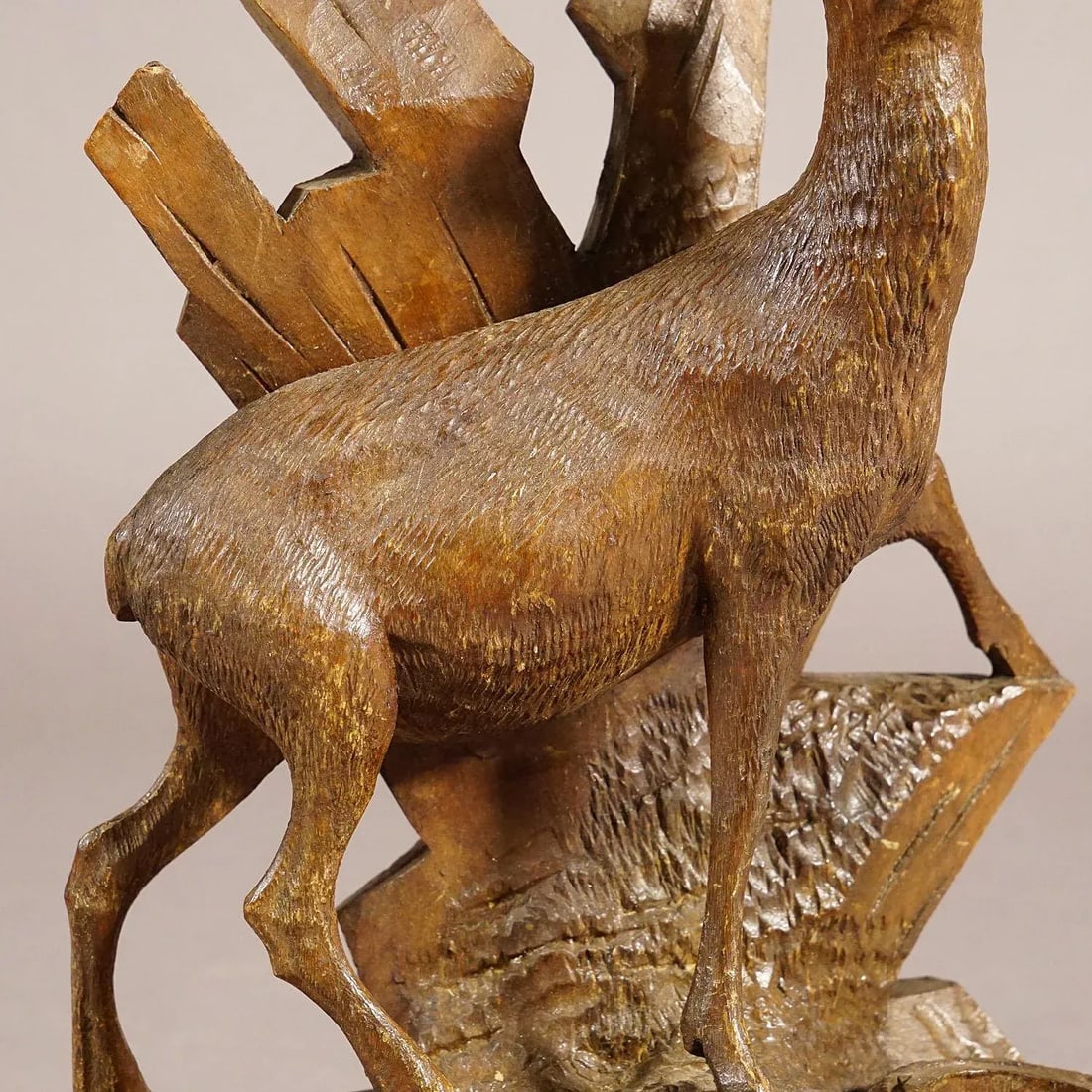 Finely Carved Wood Chamois Brienz, Switzerland Ca. 1900 - 2