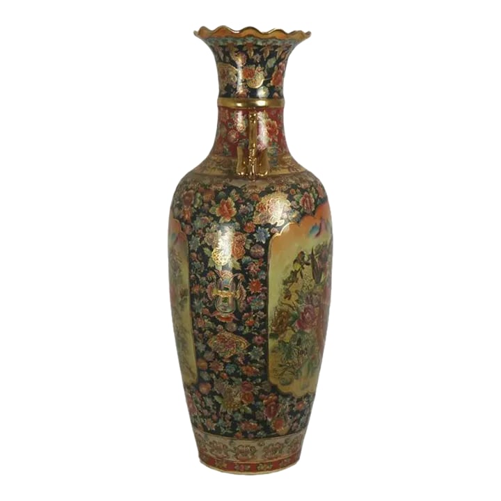 19th Century Tall Japanese Floral Porcelain Vase (1 of 12)