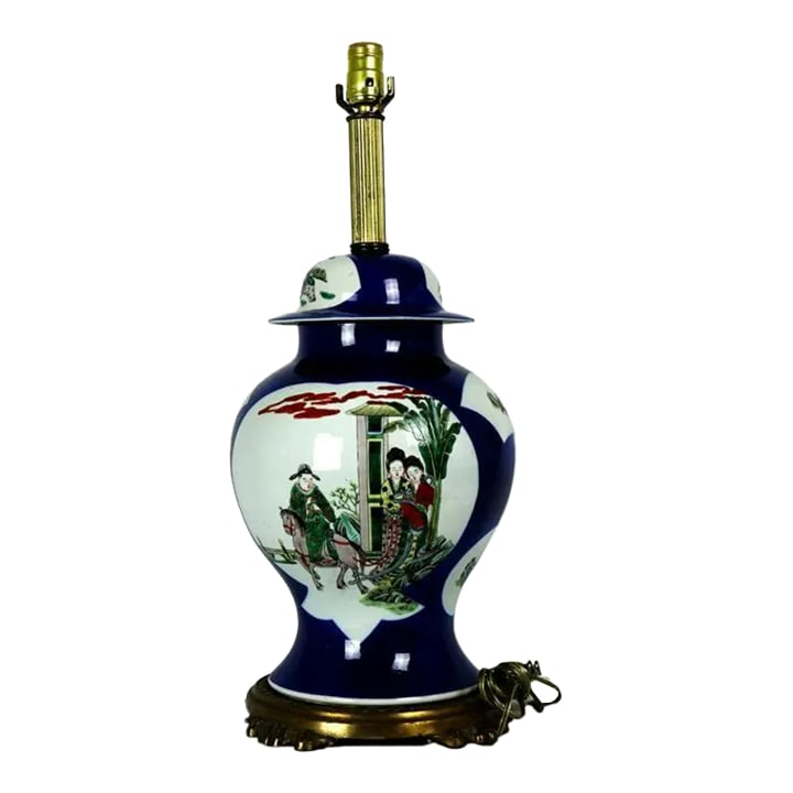 18th Century Antique Chinese Porcelain Ginger Jar Lamp: 18th Century Antique Chinese porcelain Ginger Jar Lamp Condition: Alterations: Unknown Imperfections: Some Imperfections Condition Notes: Good Condition. See pictures for more details. Origin: China