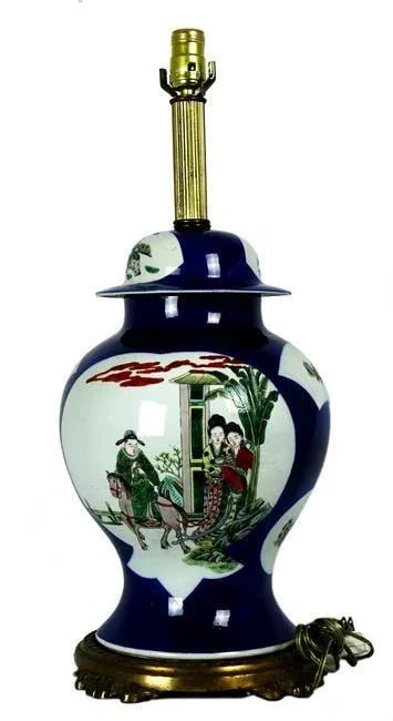18th Century Antique Chinese Porcelain Ginger Jar Lamp - 4