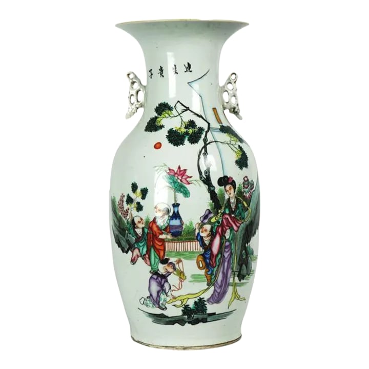 Antique Chinese Porcelain Tall Vase (1 of 6)