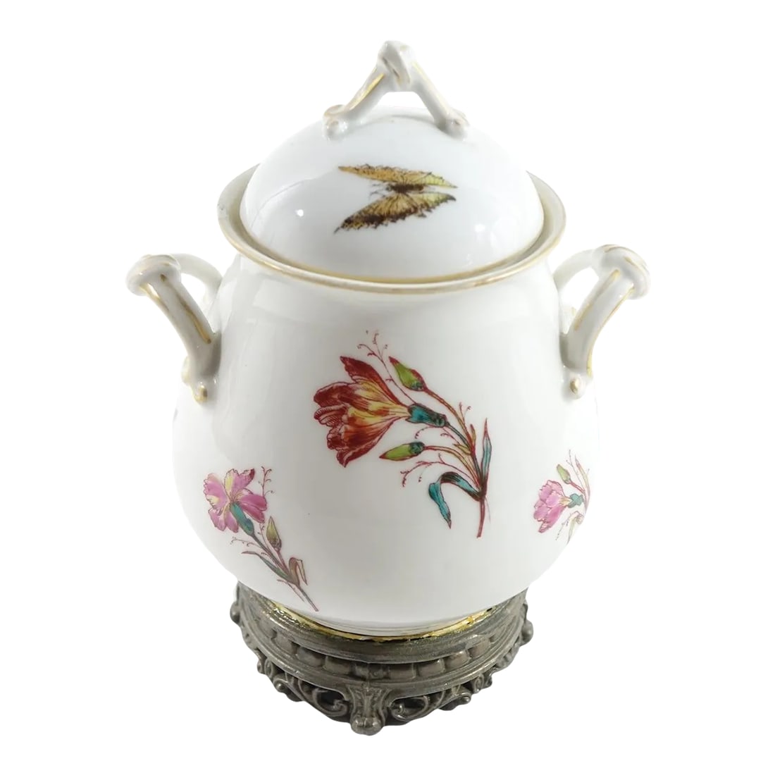 1930s Hand Painted Porcelain Jar: 1930s Hand Painted Porcelain Jar Condition: Alterations: Unknown Imperfections: Some Imperfections Condition Notes: Good Condition. See pictures for more details. Origin: Japan Materials &