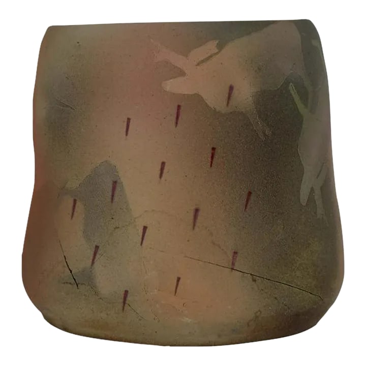 1980s Native American Style Fire Clay Large Jar With Cover: Native American style Fire clay Large Jar with cover - 10.5" x 12" x 11" Condition: Alterations: Unknown Imperfections: Some Imperfections Condition Notes: Good Condition. See pictures for more detail