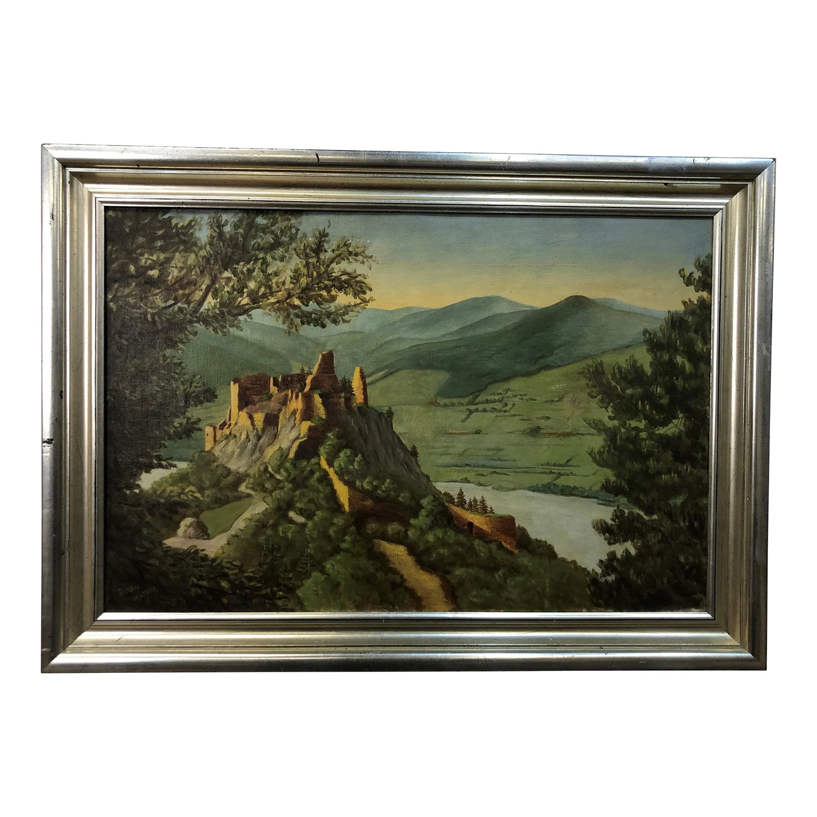 Late 19th Century The Fortress Original Oil on Canvas Signed on the Bottom, Framed: The Fortress, Original Oil on Canvas, Signed on the Bottom - 27" x 19.5" Condition: Alterations: Unknown Imperfections: Some Imperfections Condition Notes: Good Condition. See pictures for more