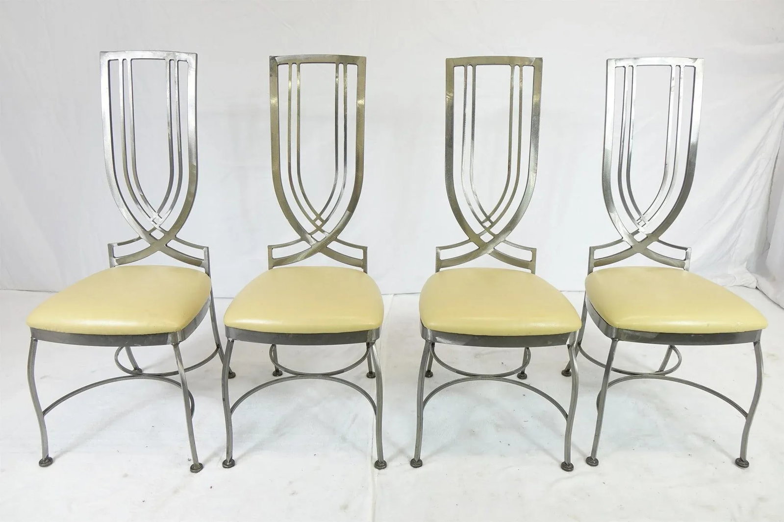 1990s Modern Metal and Glass Table and 4 Chairs - Set of 5 - 10