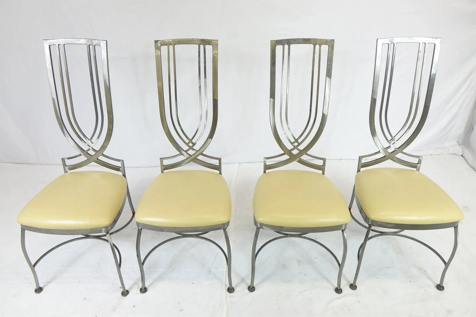 1990s Modern Metal and Glass Table and 4 Chairs - Set of 5 - 11