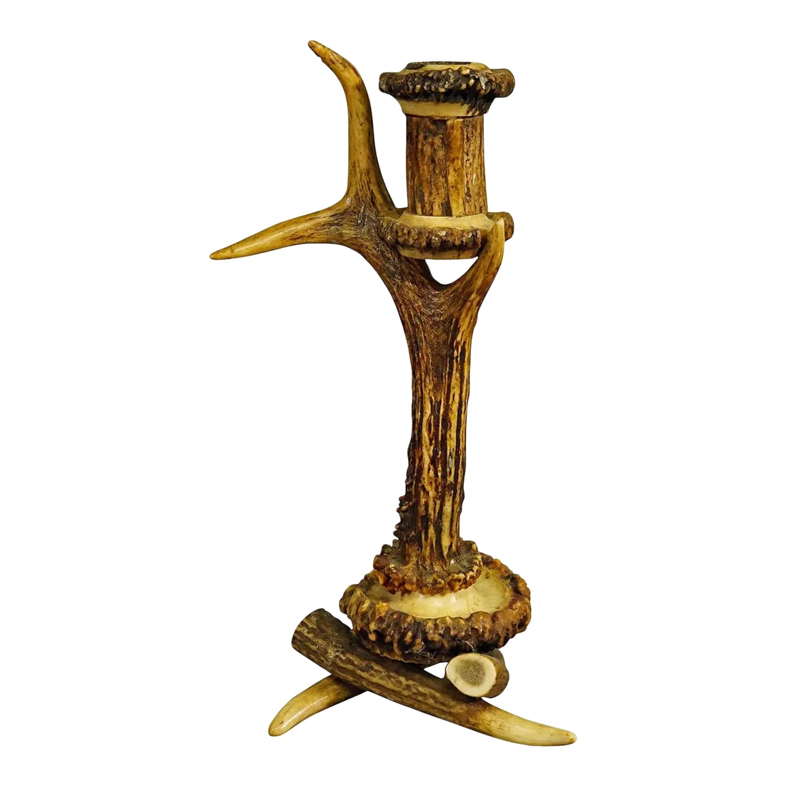 Antique Antler Candle Holder With Deer Horns, Germany Around 1900 (1 of 6)