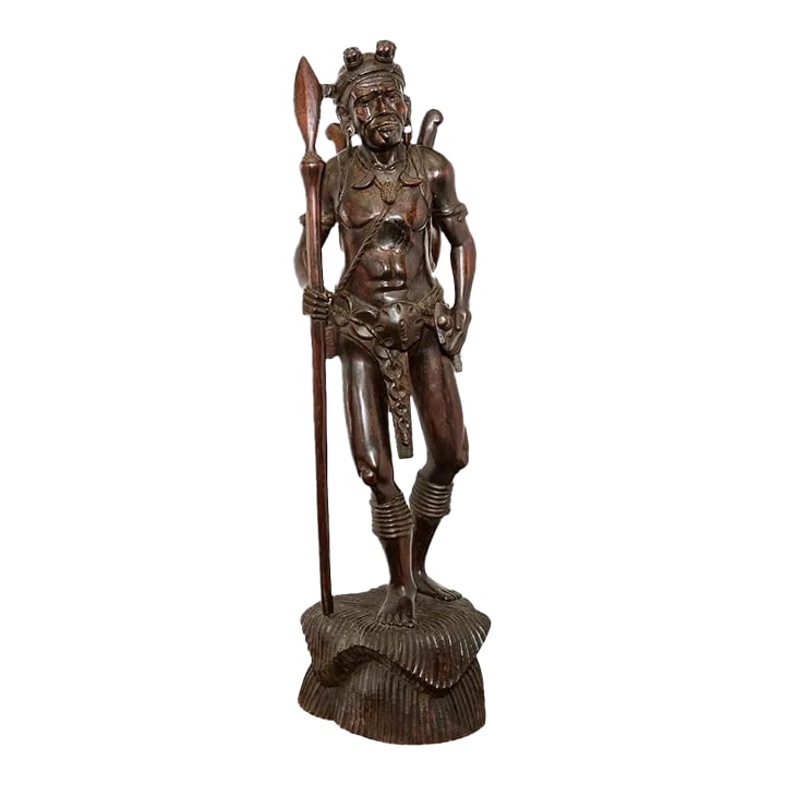 Carved Wood Figure of Warrior (1 of 7)