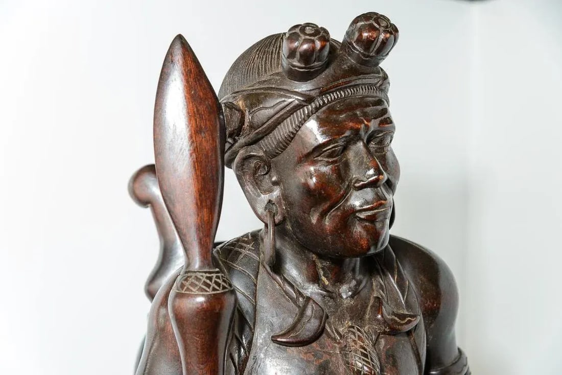Carved Wood Figure of Warrior - 2