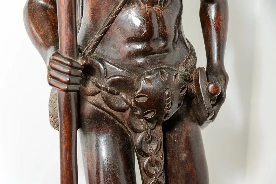 Carved Wood Figure of Warrior - 4