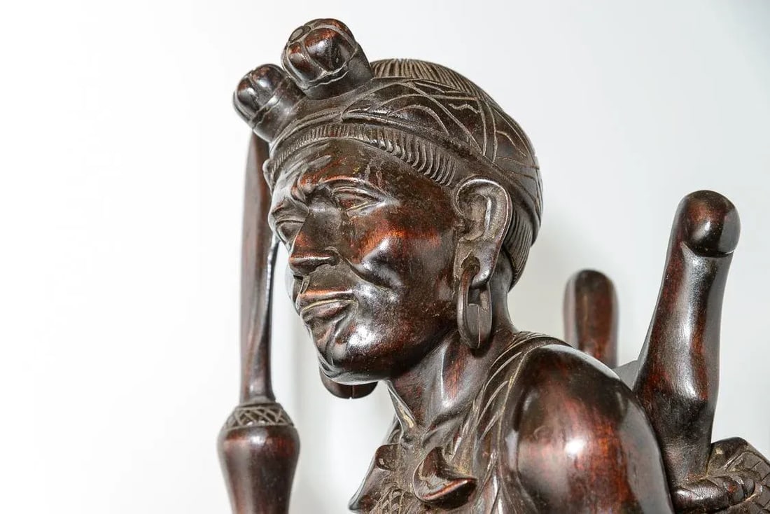 Carved Wood Figure of Warrior - 5