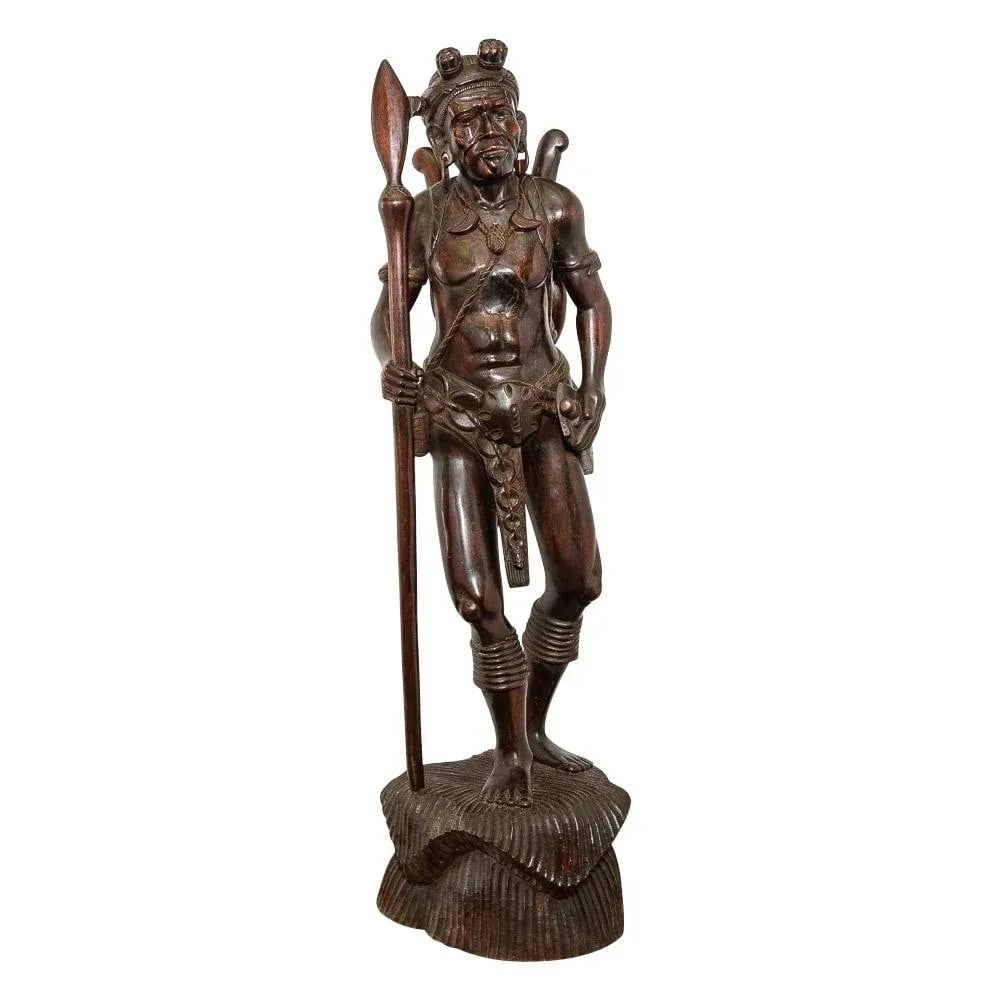 Carved Wood Figure of Warrior - 7