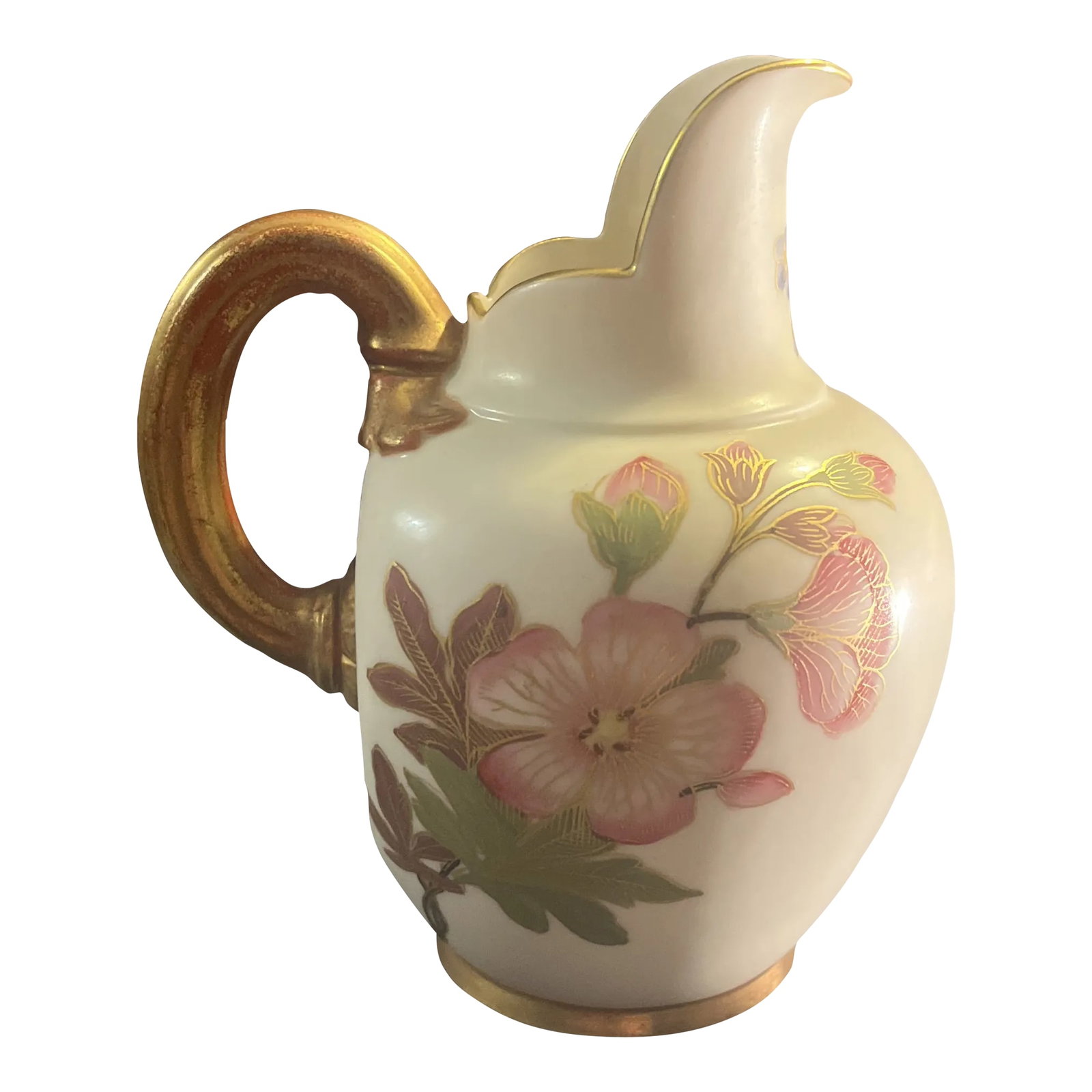 Antique Royal Worcester Blush Ivory Flat Backed Pitcher (1 of 11)