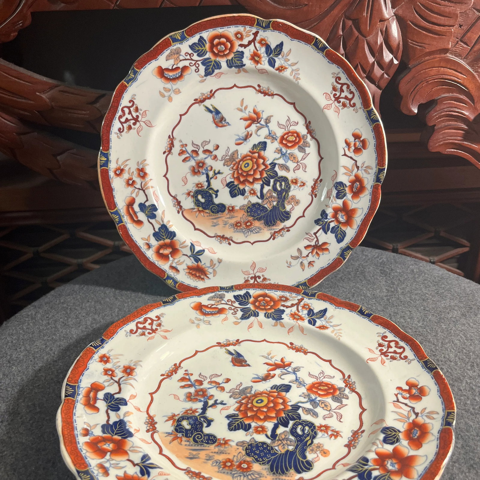 Antique Minton Oriental Japan Ironstone Plates- Set of 2 - 10