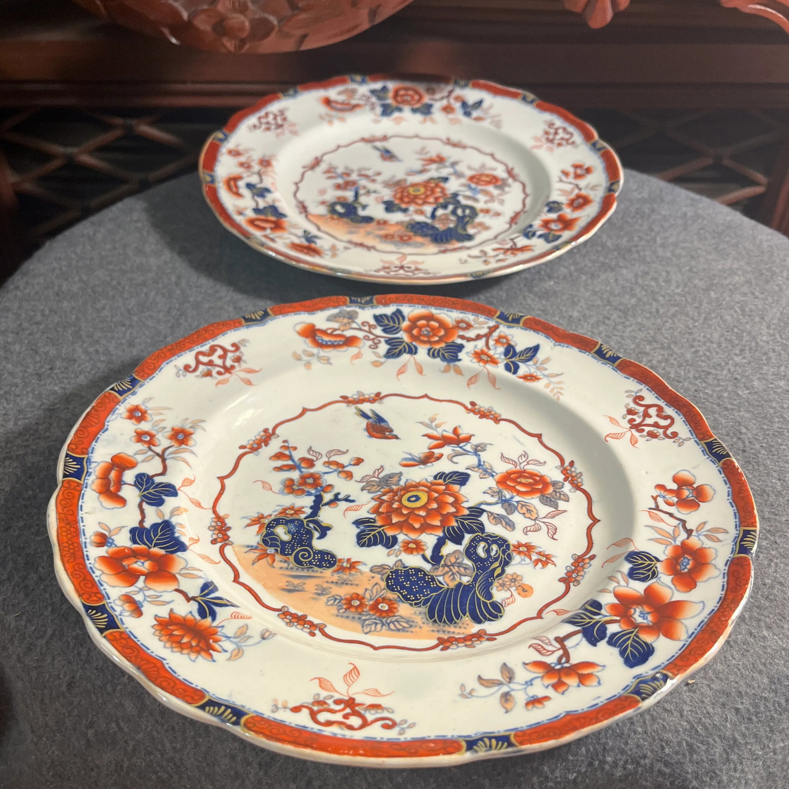 Antique Minton Oriental Japan Ironstone Plates- Set of 2 - 8