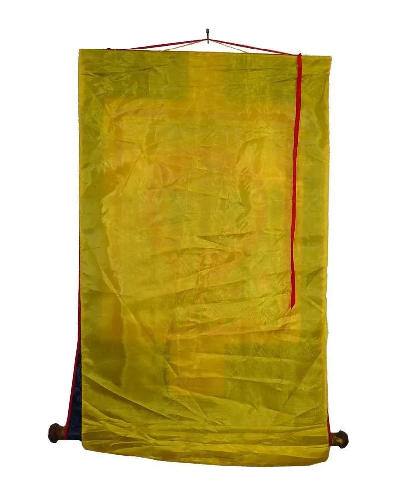 Tibetan Print Fabric Trim Deity Art Wall Scroll Thangka - 4