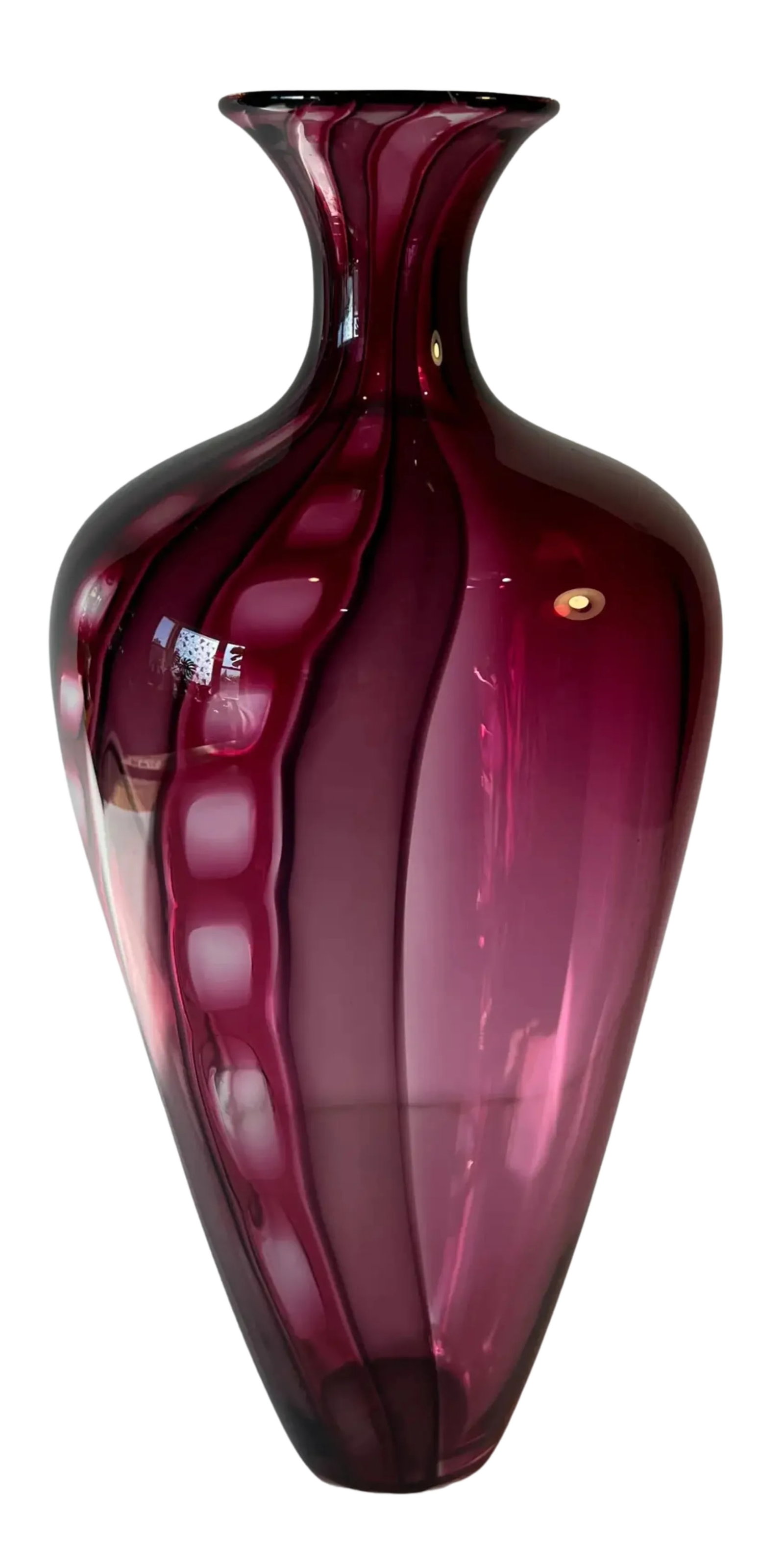 Art Glass Vase Swirled Pattern With Abstract Square Pattern Signed Jeff Holmwood 2001 - 2