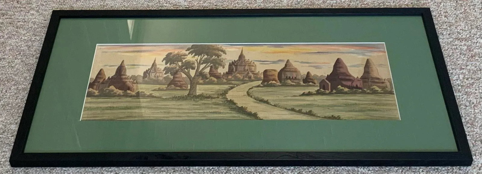 Vintage Print of Stupas in Bagon, Myanmar at Sunrise - 2