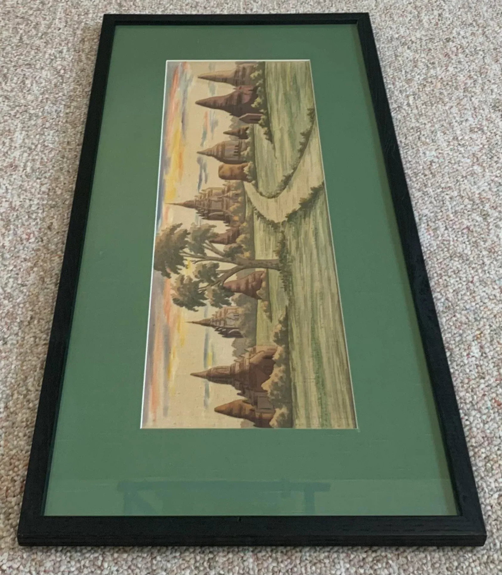 Vintage Print of Stupas in Bagon, Myanmar at Sunrise - 7