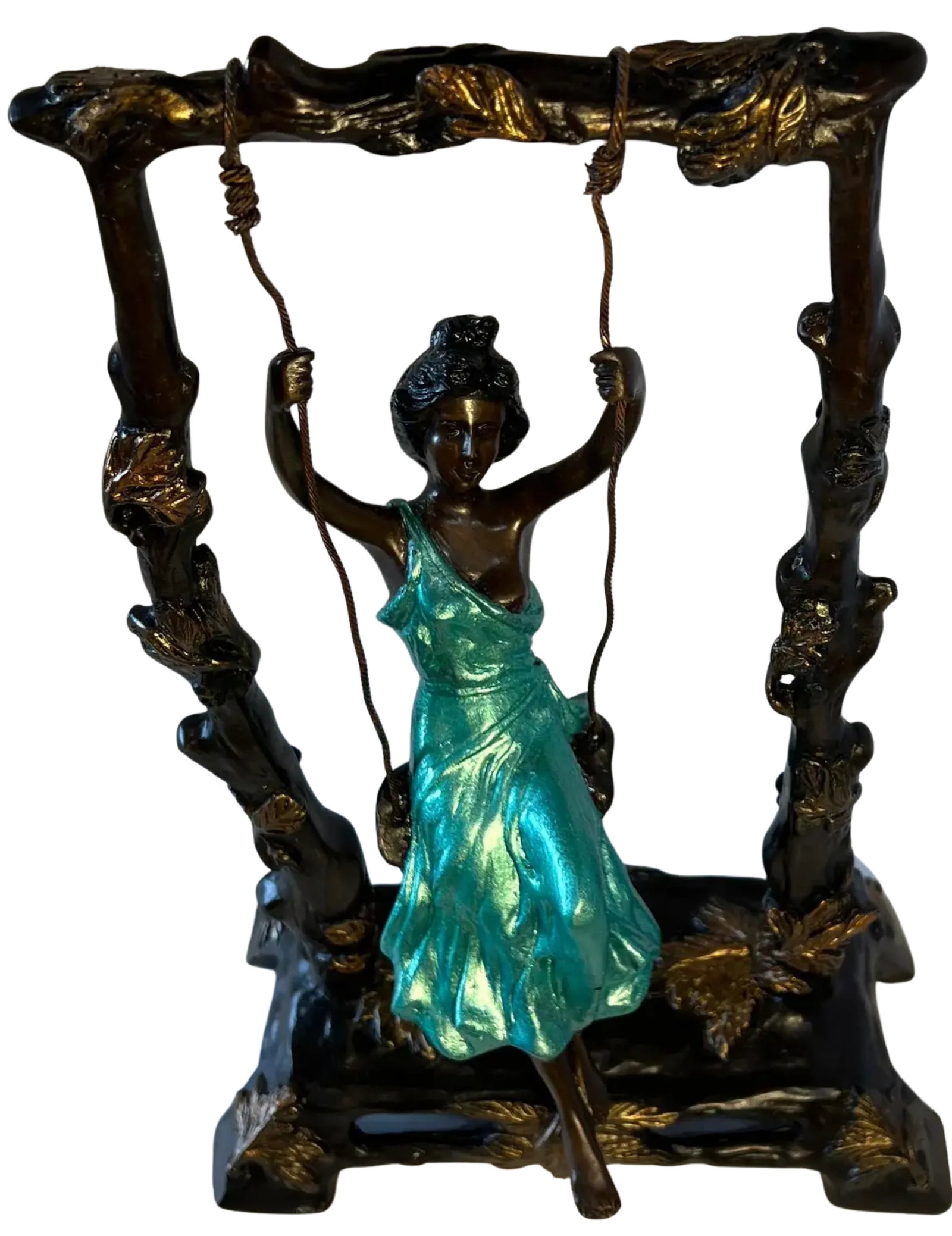 Girl on a Swing Sculpture by Auguste Moreau - 11