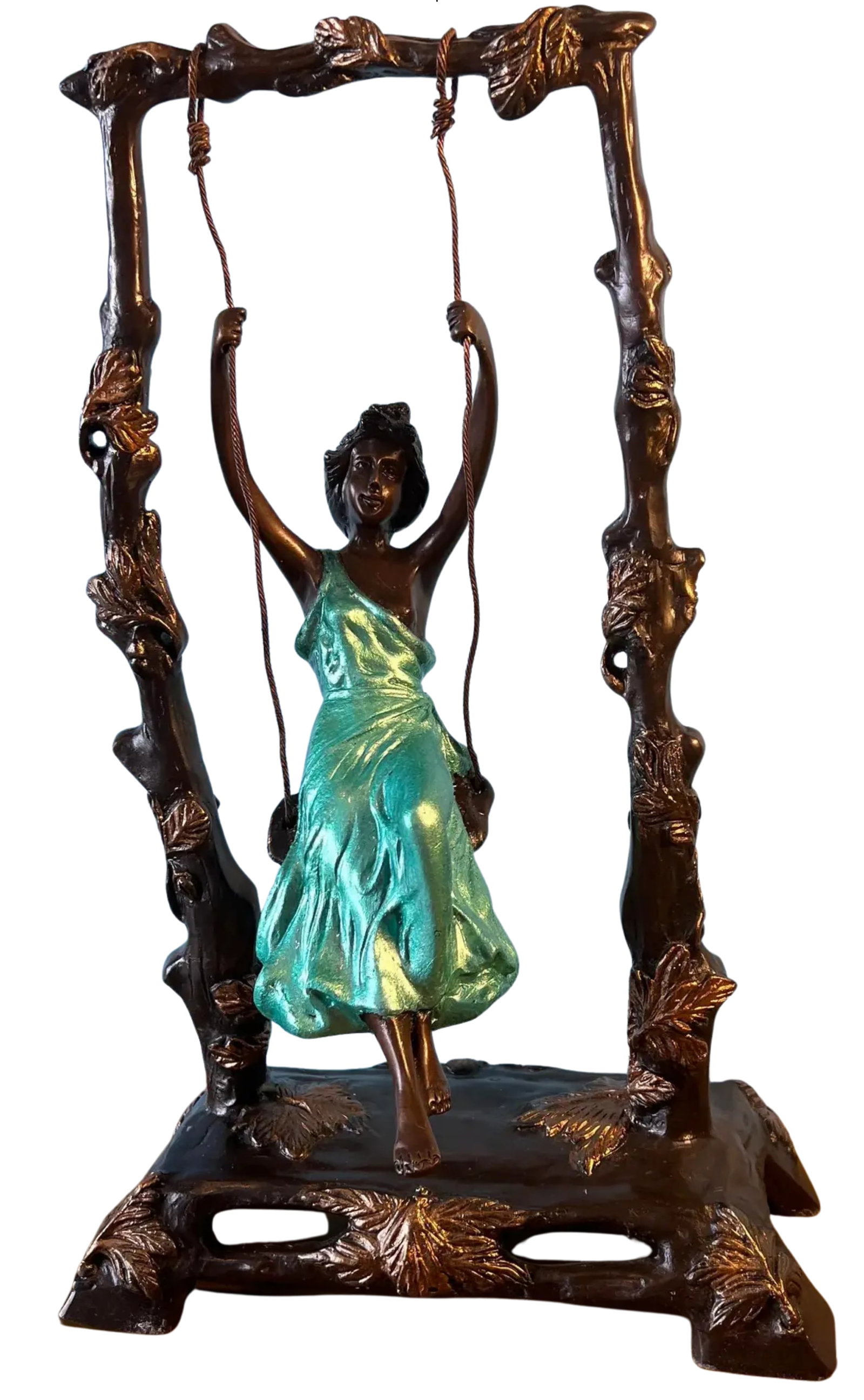 Girl on a Swing Sculpture by Auguste Moreau - 15