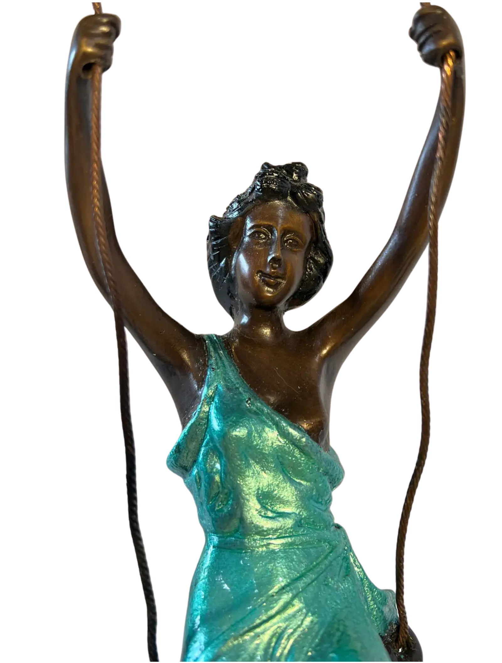 Girl on a Swing Sculpture by Auguste Moreau - 2