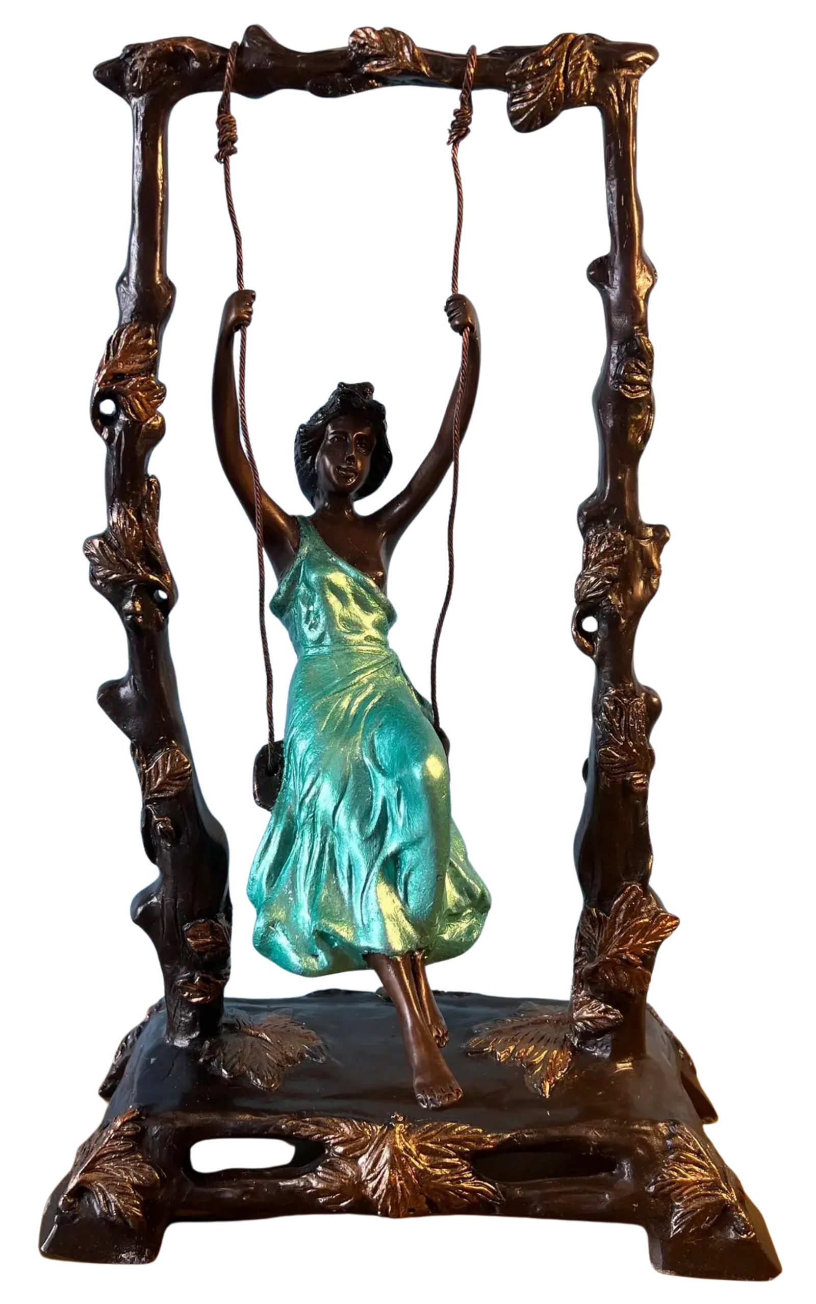 Girl on a Swing Sculpture by Auguste Moreau - 4