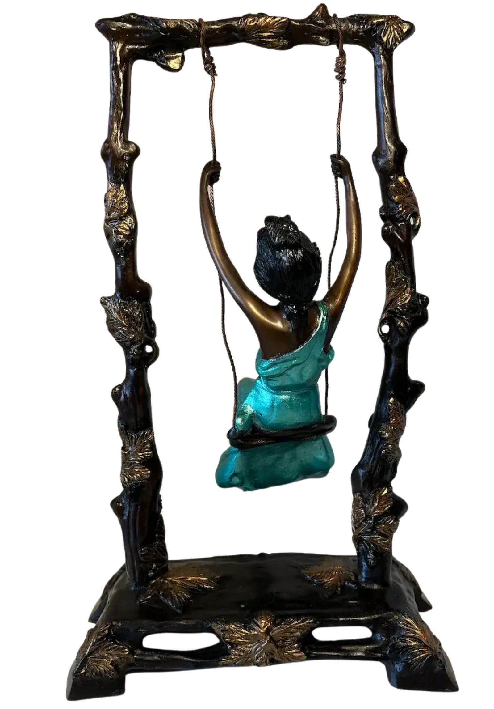 Girl on a Swing Sculpture by Auguste Moreau - 5
