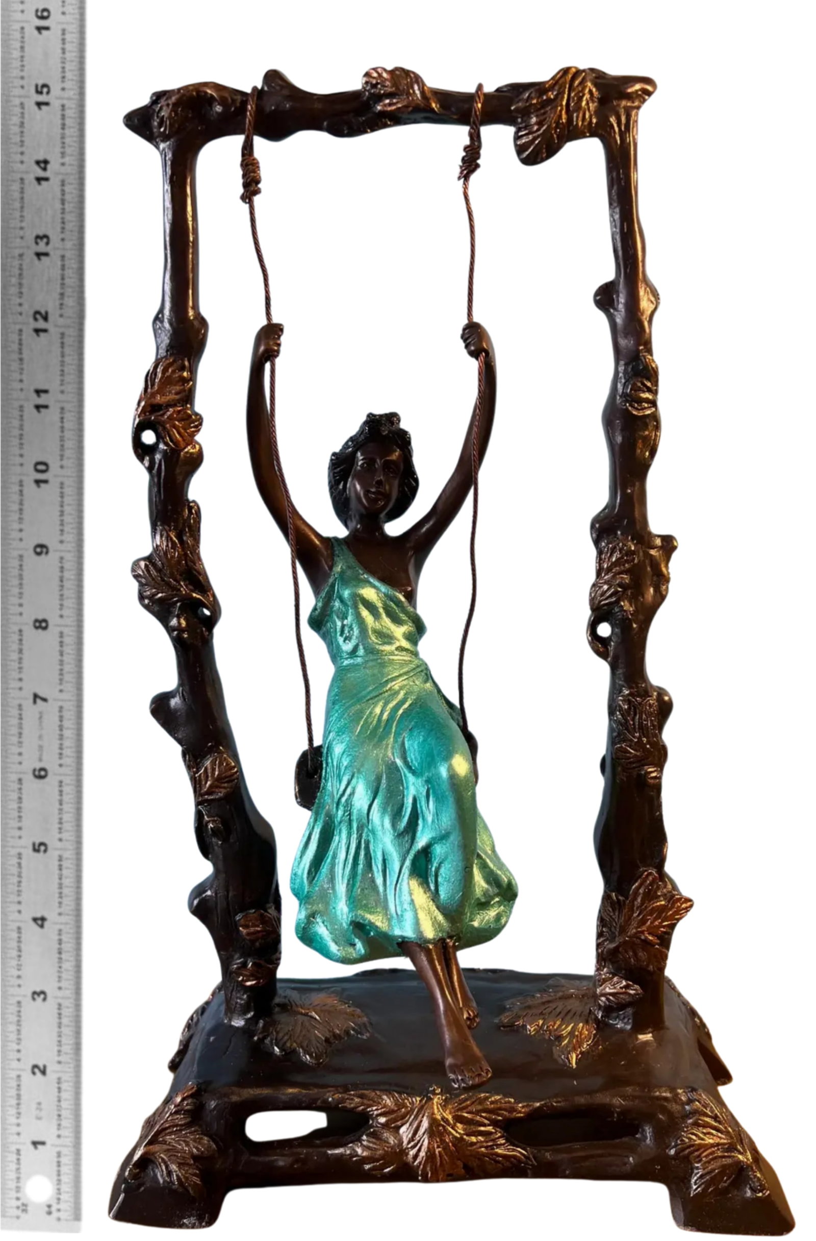 Girl on a Swing Sculpture by Auguste Moreau - 7
