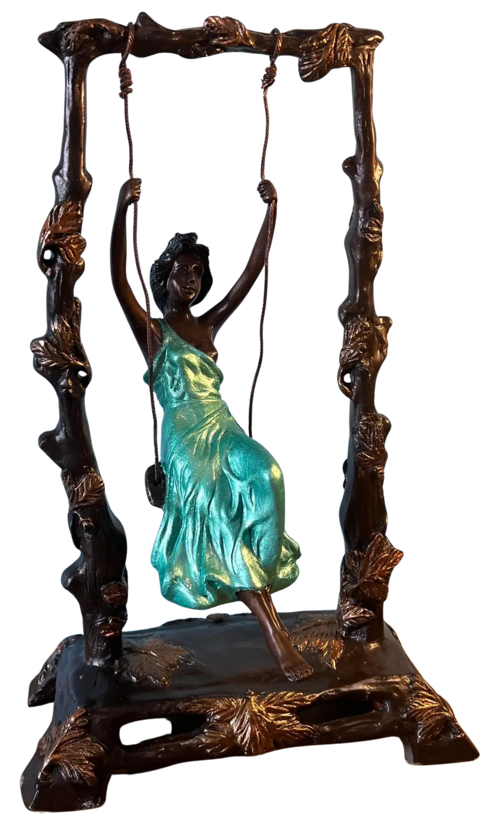 Girl on a Swing Sculpture by Auguste Moreau - 8
