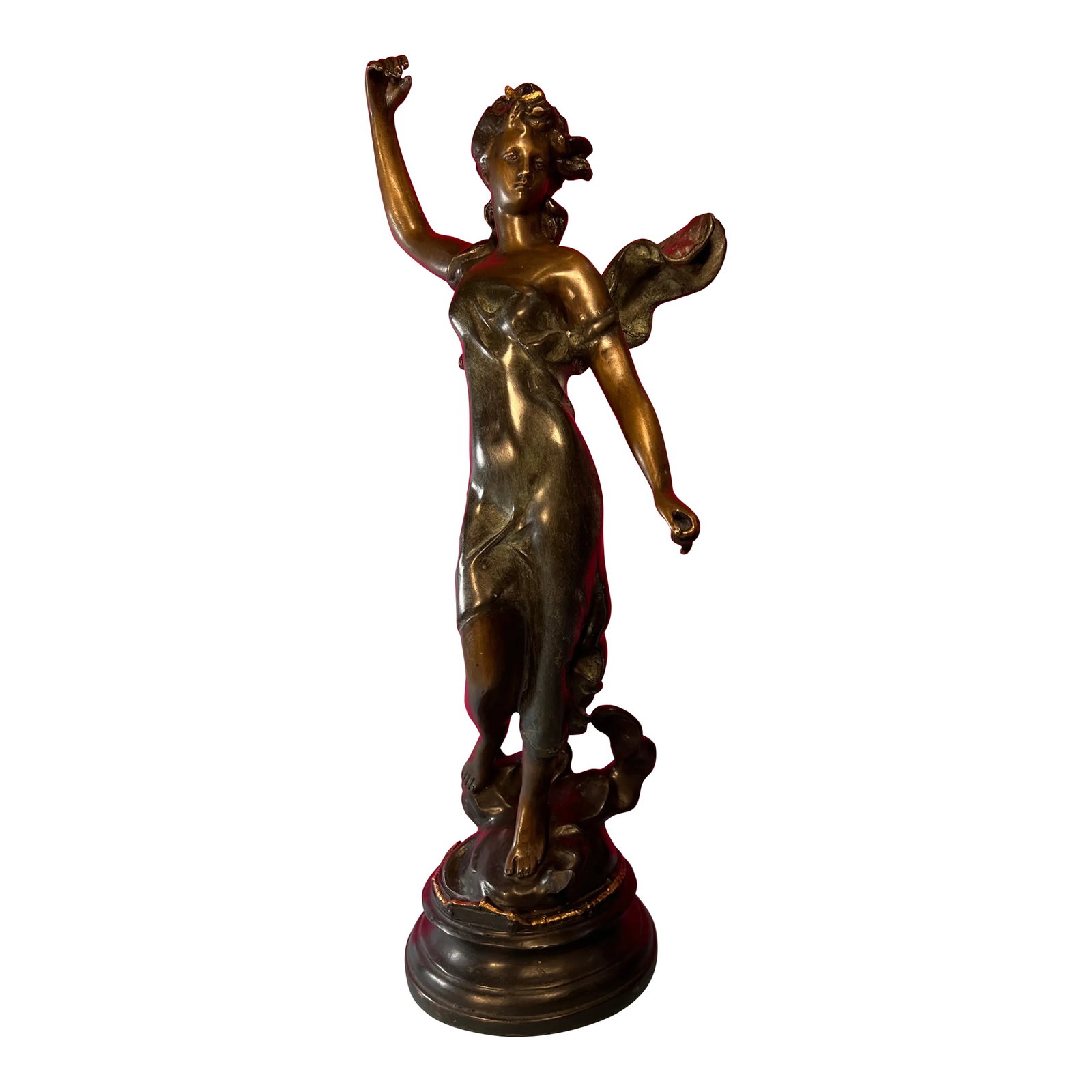 H. Moreau Bronze Sculpture Diane: Diane by H. Moreau, ia an 18-inch tall bronze reproduction that encapsulates the grace and mystique of the Roman goddess Diana. In Roman mythology, Diana is revered as the goddess of nature, animals,