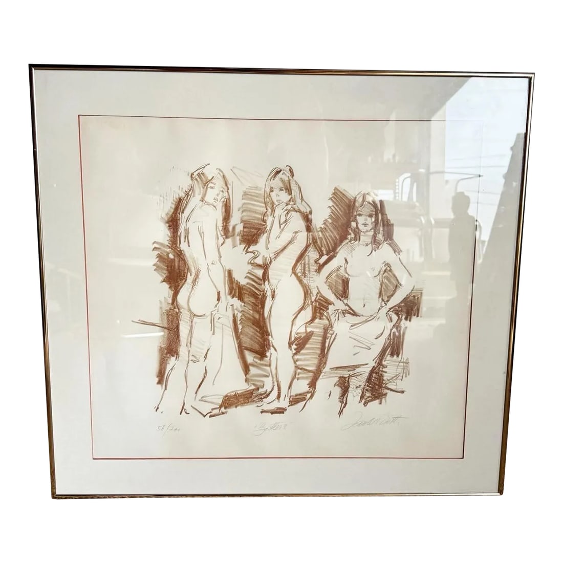 Signed and Numbered Lithograph "Bathers" by Jan De Ruth: This exquisite lithograph titled "Bathers" is a remarkable creation by the renowned artist Jan De Ruth. Each piece in this limited edition is personally signed and numbered by the artist, ensuring