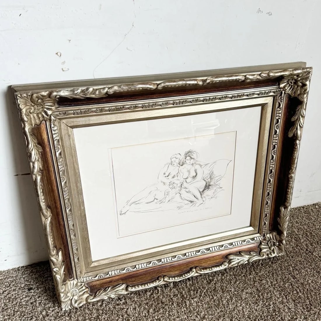 Framed Nude Art "two Girls Reclining" by Ira Moskowitz - 2