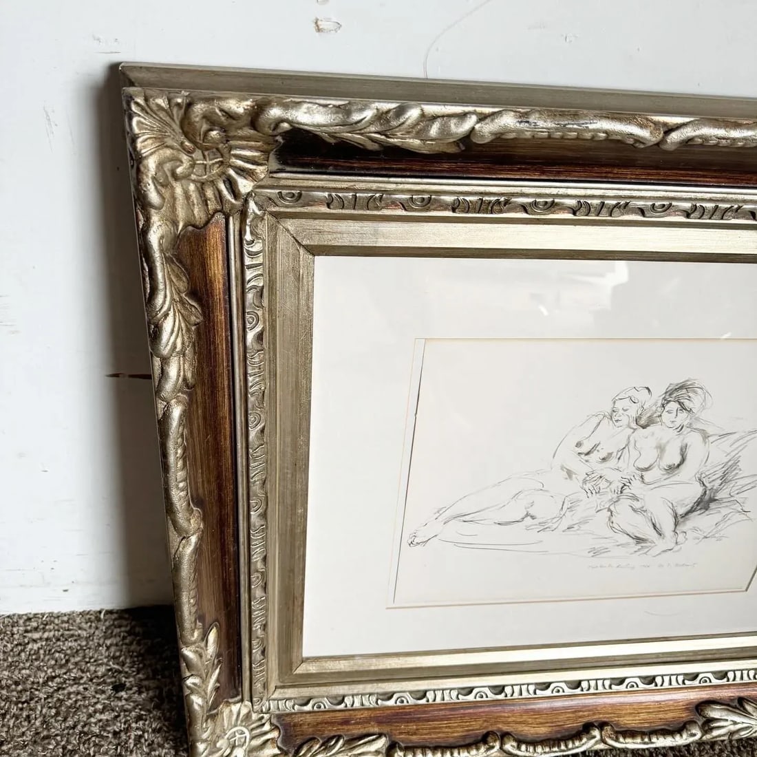 Framed Nude Art "two Girls Reclining" by Ira Moskowitz - 3