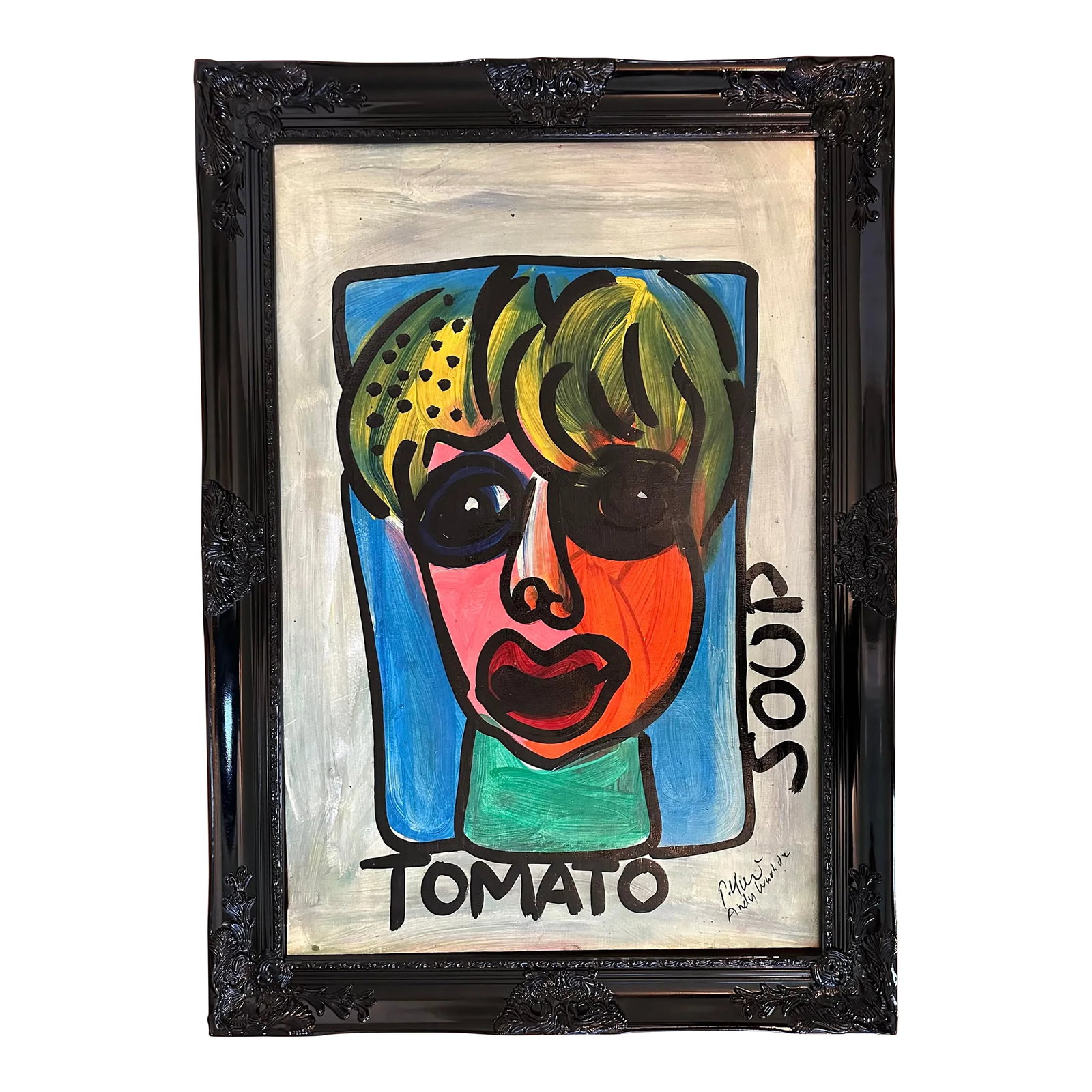 Andy Warhol Titled Painting by Artist Peter Keil - Tomato Soup: Peter Keil is a German artist that focuses primarily on abstract expressionism. Keil painted with some of the greats including Joan Miró, Pablo Picasso and Andy Warhol, to name a few. This is a