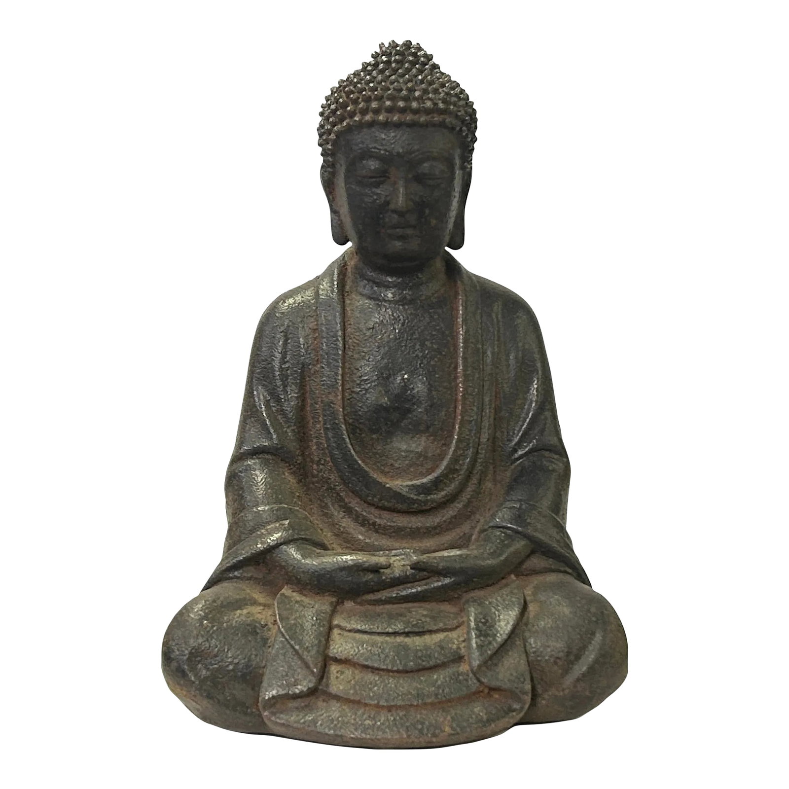 Iron Rustic Sitting Buddha Gautama Amitabha Shakyamuni Statue (1 of 5)